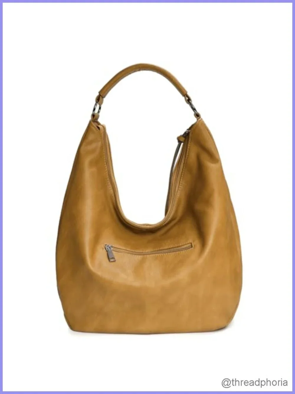 Faux Leather Hobo Shoulder Tote Bag with Adjustable Crossbody Strap